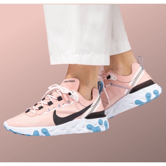 Nike Shoes - Nike React Element 55 Washed Coral Black Blue Womens Sneakers BQ2728-602 US 9
